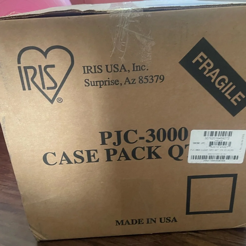 IRIS Slim Clear Plastic Stackable Storage Boxes - Set of 10